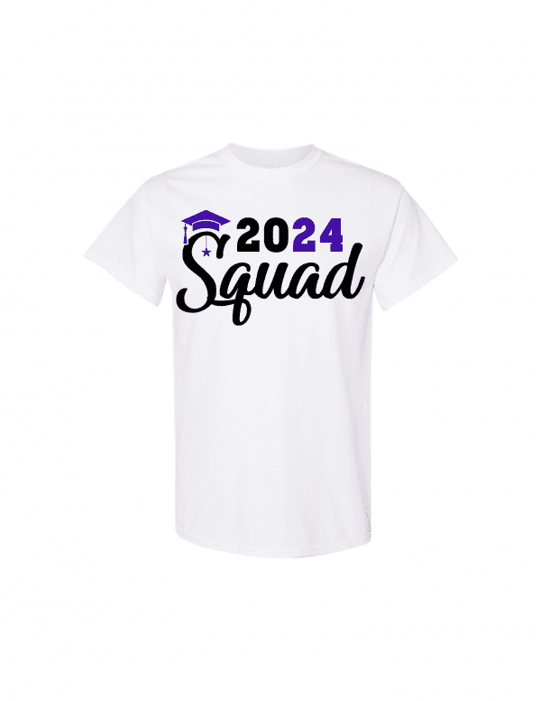 2024 Squad Graduation Shirt in the color white